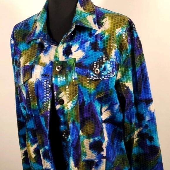Notations multicolor Jacket Shiny Size Large - Picture 3 of 16